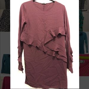 Maroon Zara Dress with Ruffles